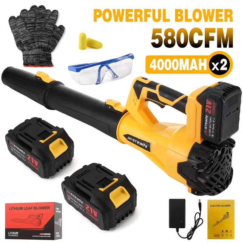 High Power Cordless Leaf Blower With 4.0Ah Battery, Six Speed Settings - Single Battery