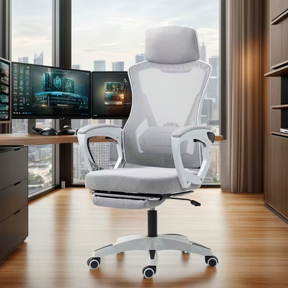 Office Chair With Foot Rest Retractable Footrest