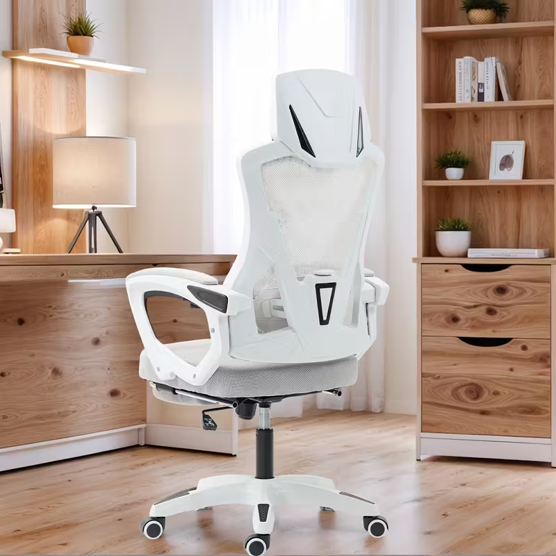 Office Chair With Foot Rest Retractable Footrest