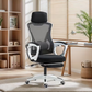 Office Chair With Foot Rest Retractable Footrest
