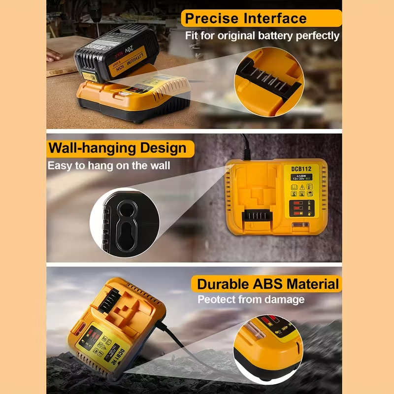 Dewalt Compatible - 12V/20V Fast Battery Charger for Dewalt