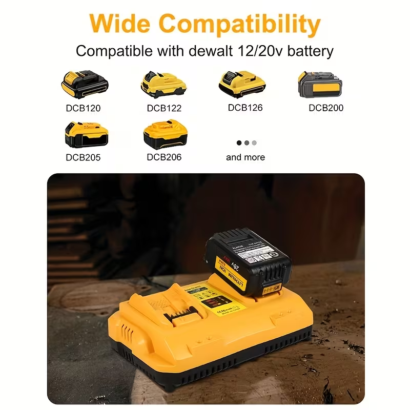 Dewalt Compatible (2 Bay Charger) - 12V/20V Fast Battery Charger