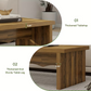 47 Inch Thick Wooden Rustic Coffee Table with Wood-Grain, Mid Century Modern Coffee