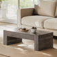51" Solid Wood Coffee Table - Farmhouse Style Thickened Base (Color: Grey)