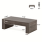 51" Solid Wood Coffee Table - Farmhouse Style Thickened Base (Color: Grey)