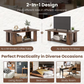 Modern Brown Coffee Table, 2-Tier LIFEZEAL Coffee Table with Storage Shelf