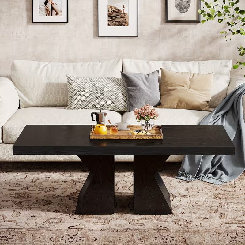 47.24 Inch Wooden Coffee Table, Rectangular