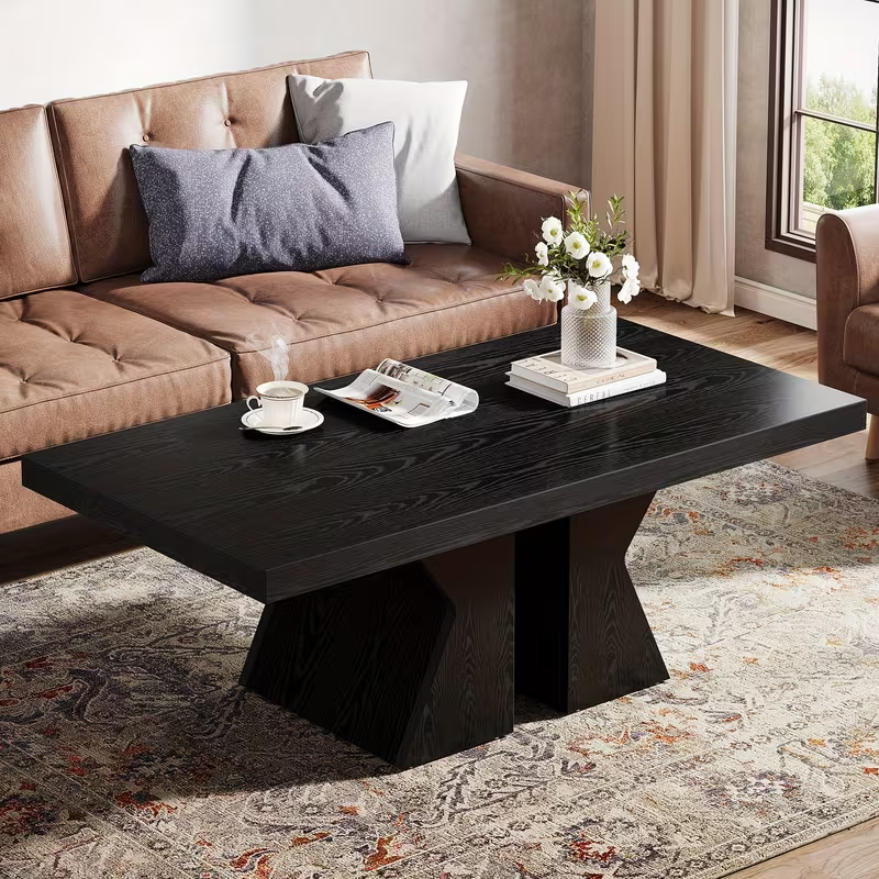 47.24 Inch Wooden Coffee Table, Rectangular