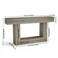 63" Modern Farmhouse Console Table with U-Shaped Base & 2-Tier Shelves (Light Grey)