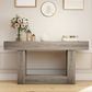 63" Modern Farmhouse Console Table with U-Shaped Base & 2-Tier Shelves (Light Grey)