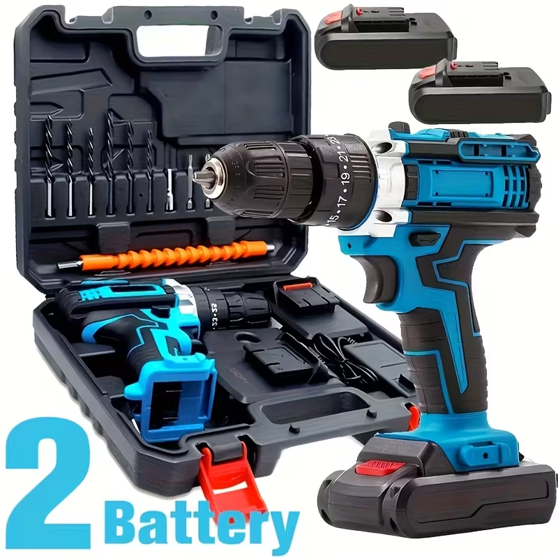 Cordless Drill Set - 36VF 2 Batteries, Accessories, and Case