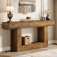 63" Modern Farmhouse Console Table with U-Shaped Base & 2-Tier Shelves