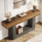 63" Modern Farmhouse Console Table with U-Shaped Base & 2-Tier Shelves