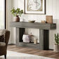 63" Modern Farmhouse Console Table with U-Shaped Base & 2-Tier Shelves