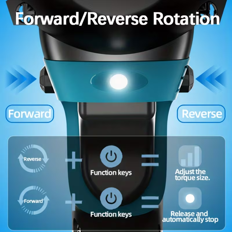 21V Cordless Impact Wrench with Brushless Motor (2 Batteries & Case
