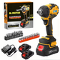 21V Cordless Impact Wrench with Brushless Motor (2 Batteries & Case)