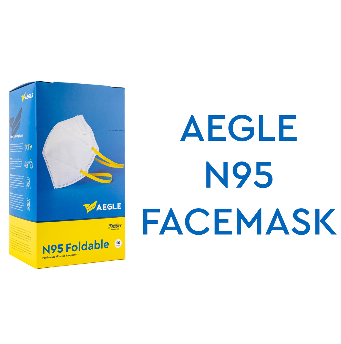 N95 Foldable Mask by AEGLE - NIOSH Approved (MADE IN USA)