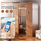 SMART LIFE - SaunaPro - 2 Person Sauna, Spectrum Infrared Sauna for Home with BT and WiFi Control, Indoor Dry Sauna with 5 Heater Panels, Home and Gym