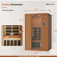 SMART LIFE - SaunaPro - 2 Person Sauna, Spectrum Infrared Sauna for Home with BT and WiFi Control, Indoor Dry Sauna with 5 Heater Panels, Home and Gym