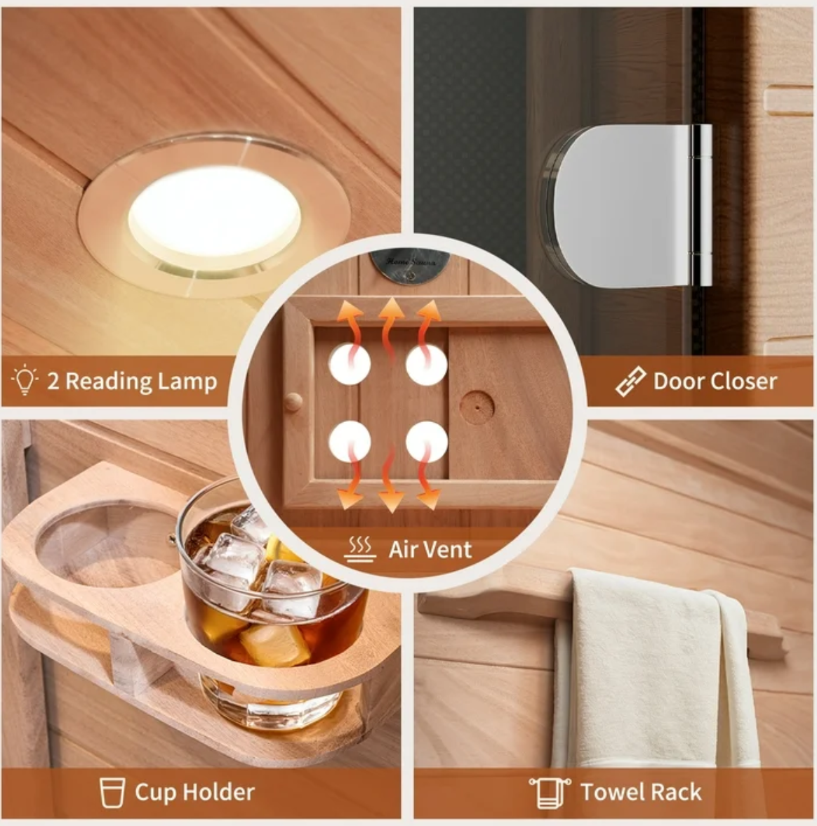 SMART LIFE - SaunaPro - 2 Person Sauna, Spectrum Infrared Sauna for Home with BT and WiFi Control, Indoor Dry Sauna with 5 Heater Panels, Home and Gym