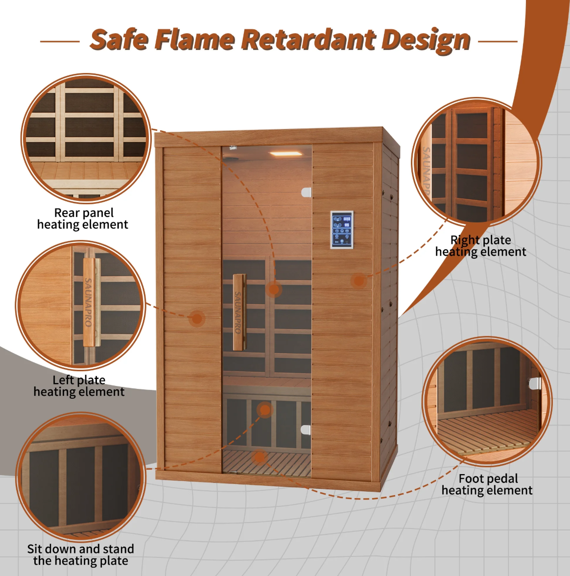 SMART LIFE - SaunaPro - 2 Person Sauna, Spectrum Infrared Sauna for Home with BT and WiFi Control, Indoor Dry Sauna with 5 Heater Panels, Home and Gym