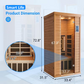 SMART LIFE - SaunaPro - 1 Person Sauna, Spectrum Infrared Sauna for Home with BT and WiFi Control, Indoor Dry Sauna with 5 Heater Panels, Home and Gym