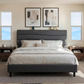 Queen Bed Frame, Stylish Wave Bed Frame (Grey)